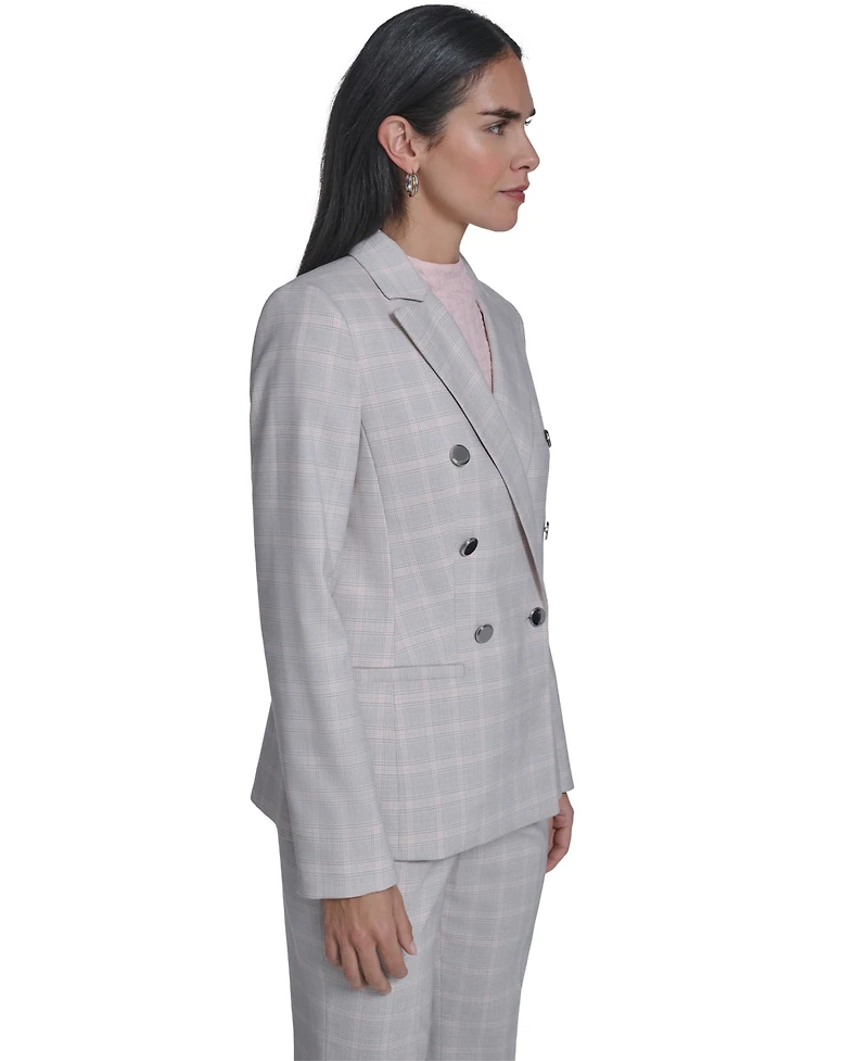 Calvin Klein Women's Windowpane Double-Breasted Jacket