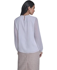 Calvin Klein Women's Mixed Media Novelty Trim Top