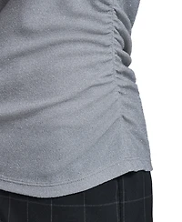 Calvin Klein Women's Novelty Boat Neck Ruched Top