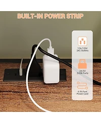 gaomon Bar Cabinet with Led Lights, Tall Coffee Bar Station with Power Outlets and Storage Rack