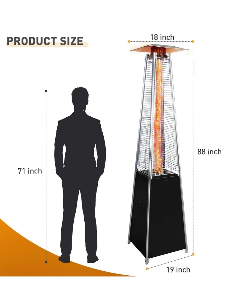 Streamdale Furniture Streamdale Patio Heater 48, 000 Btu Propane with Wheels & Cover