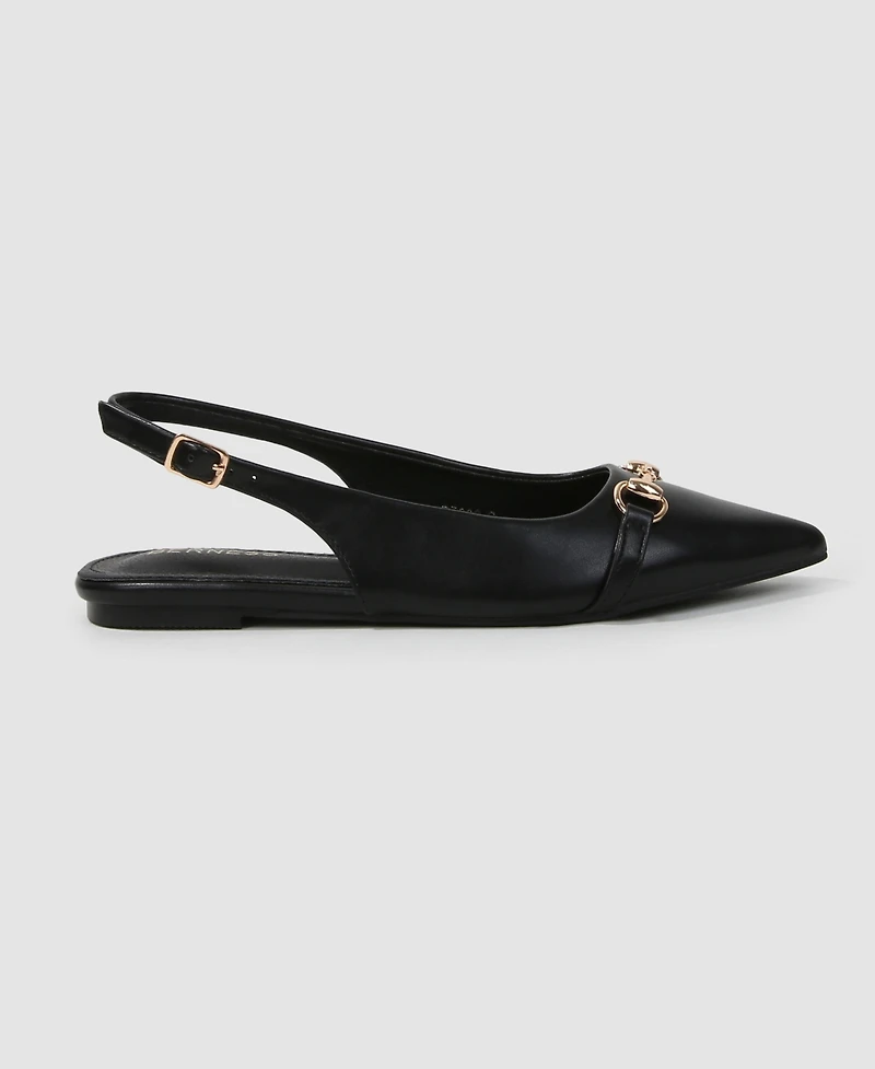 Berness Women's Rio02 Slingback Flats with Gold-Tone Bit