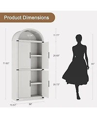 gaomon Arched 71.6" Tall Kitchen Pantry Cabinet, Farmhouse Storage Cabinet with Doors