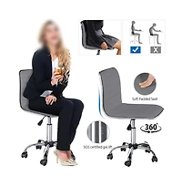 Yaheetech Pu Leather Low Back Swivel Armless Office Chair