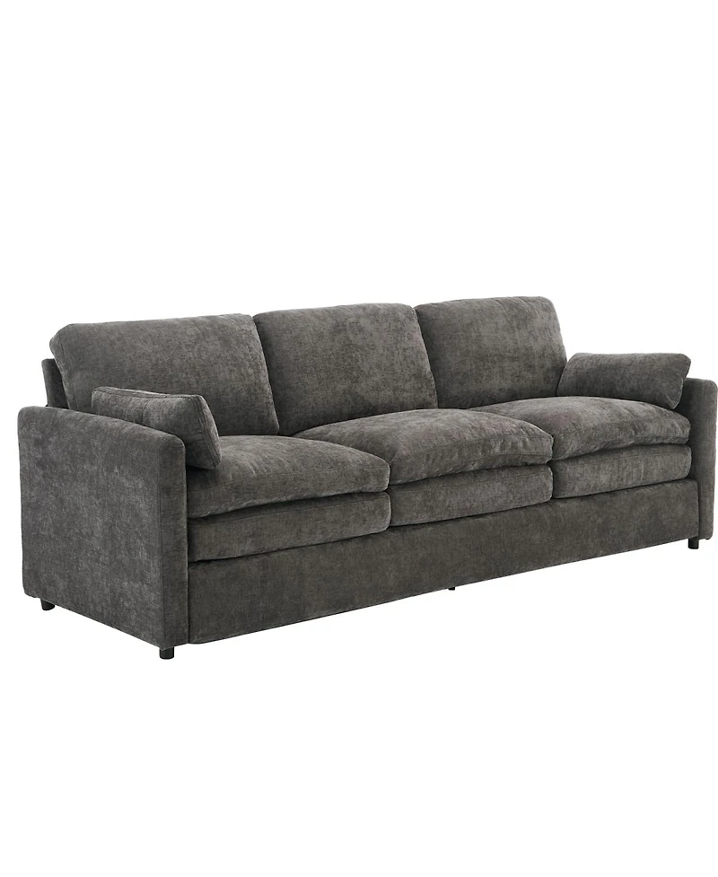 Streamdale Furniture Gray 89" Cozy Upholstered 3-Seater Oversized Comfy Cloud Sofa with Plush Double Cushions.