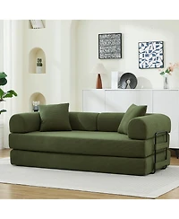 Streamdale Furniture Folding Sofa Bed, 78.5" Convertible Couch with 2 Pillows, Fold Out Mattress