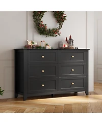 gaomon 6 Drawer Dresser for Bedroom, Modern Wood Storage Cabinet for Living Room or Entryway