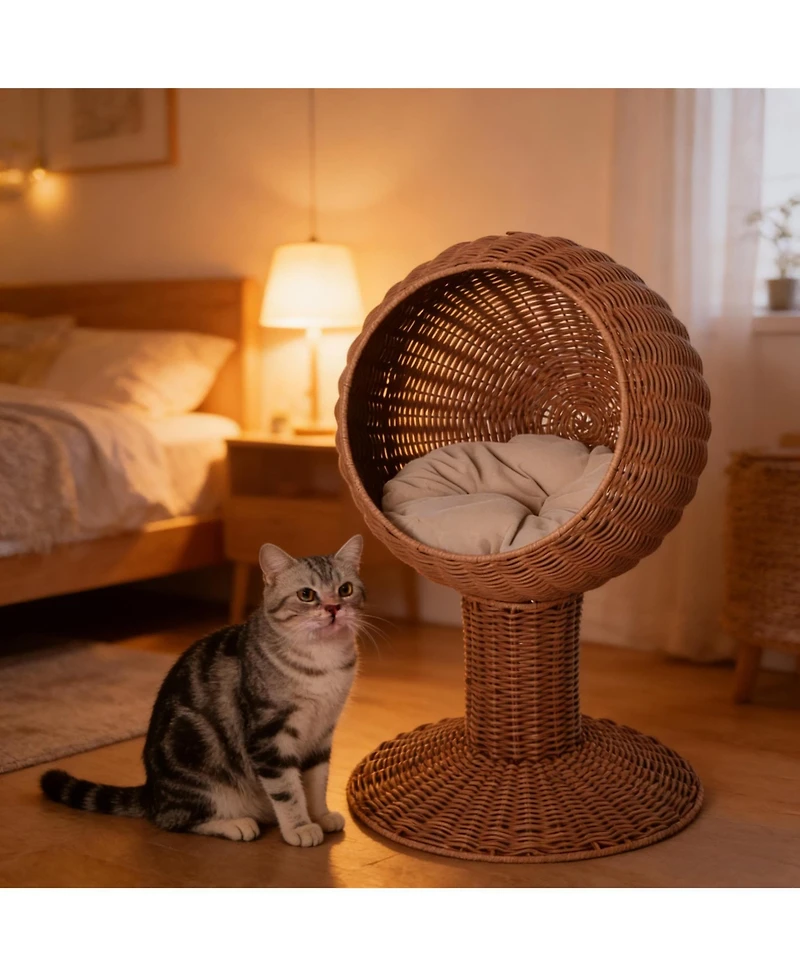 Zeus & Ruta Cat Basket Bed Elevated Cat Bed