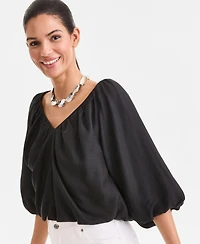 I.n.c. International Concepts Women's 3/4 Sleeve Bubble-Hem Blouse, Macy's Exclusive