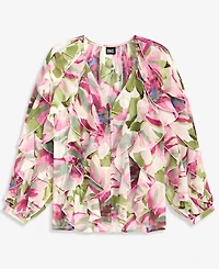 I.n.c. International Concepts Women's Long-Sleeve Ruffled Blouse, Macy's Exclusive