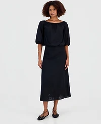 I.n.c. International Concepts Women's Floral Lace-Trim Midi Skirt, Macy's Exclusive