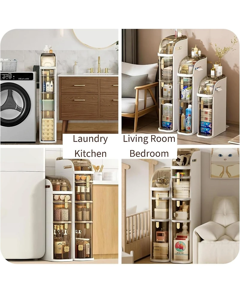 gaomon “Slim 3-Tier Bathroom Storage Cabinet with Drawers & Wheels”