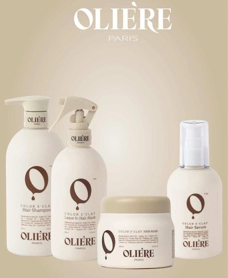 Oliere Paris Color Eclat Repairing Hydrating Color-Protecting Hair Care Set $288 Value