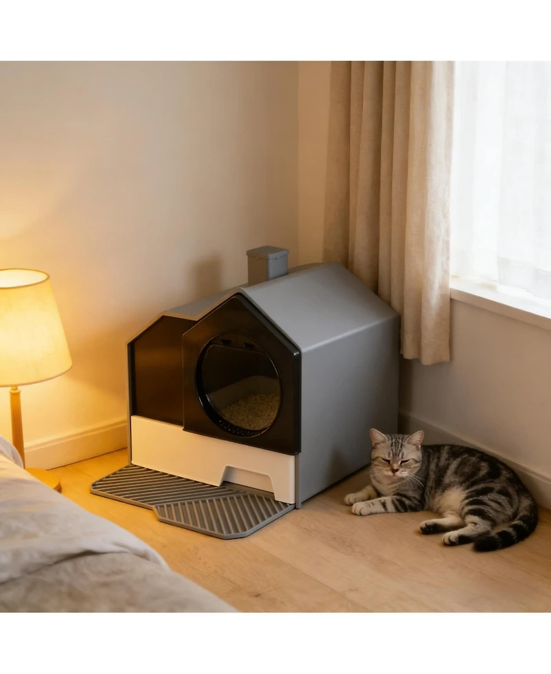 Zeus & Ruta Easy to Clean Cat Litter Box Hooded Cat Litter Box