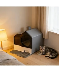 Zeus & Ruta Easy to Clean Cat Litter Box Hooded Cat Litter Box