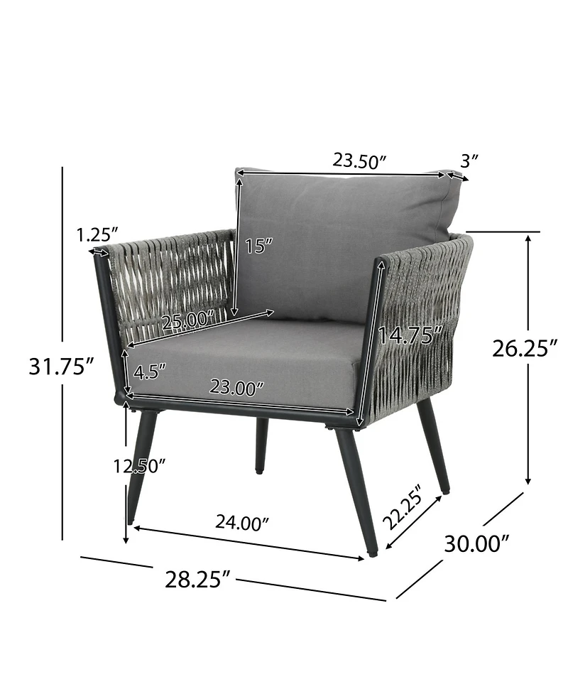 Streamdale Furniture Faux Rattan Patio Club Chair with Cushions