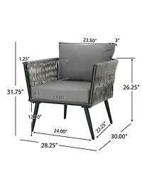 Streamdale Furniture Faux Rattan Patio Club Chair with Cushions