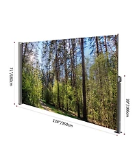 Streamdale Furniture 71"x138" Retractable Side Awning Screen, Semi-transparent, UPF50+, for Garden/Balcony