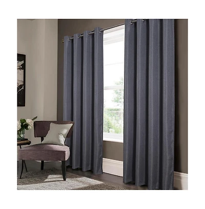 Oliva Gray Lucas Jacquard Blackout Grommet Panel