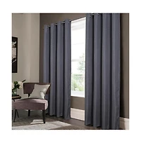 Oliva Gray Lucas Jacquard Blackout Grommet Panel