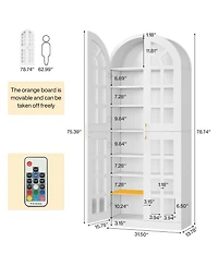 Tribesigns “Tall 8-Tier Shoe Cabinet with Acrylic Doors & Led Lights, 78″”