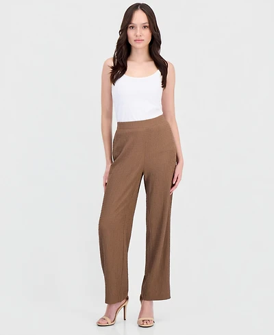 Anne Klein Essentials Petite Textured Knit Pull-On Pants