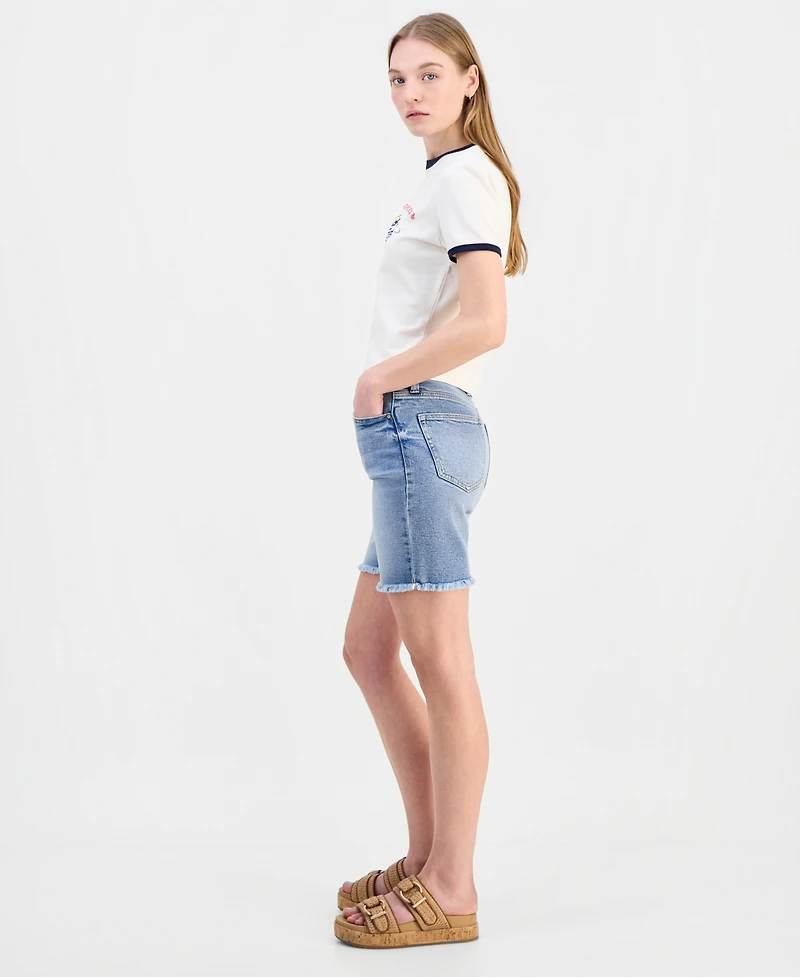 Celebrity Pink Women's Mr. Basic Bermuda Mid-Rise Shorts