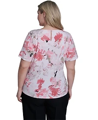 Calvin Klein Plus Knit Short-Sleeve Crew Neck Top