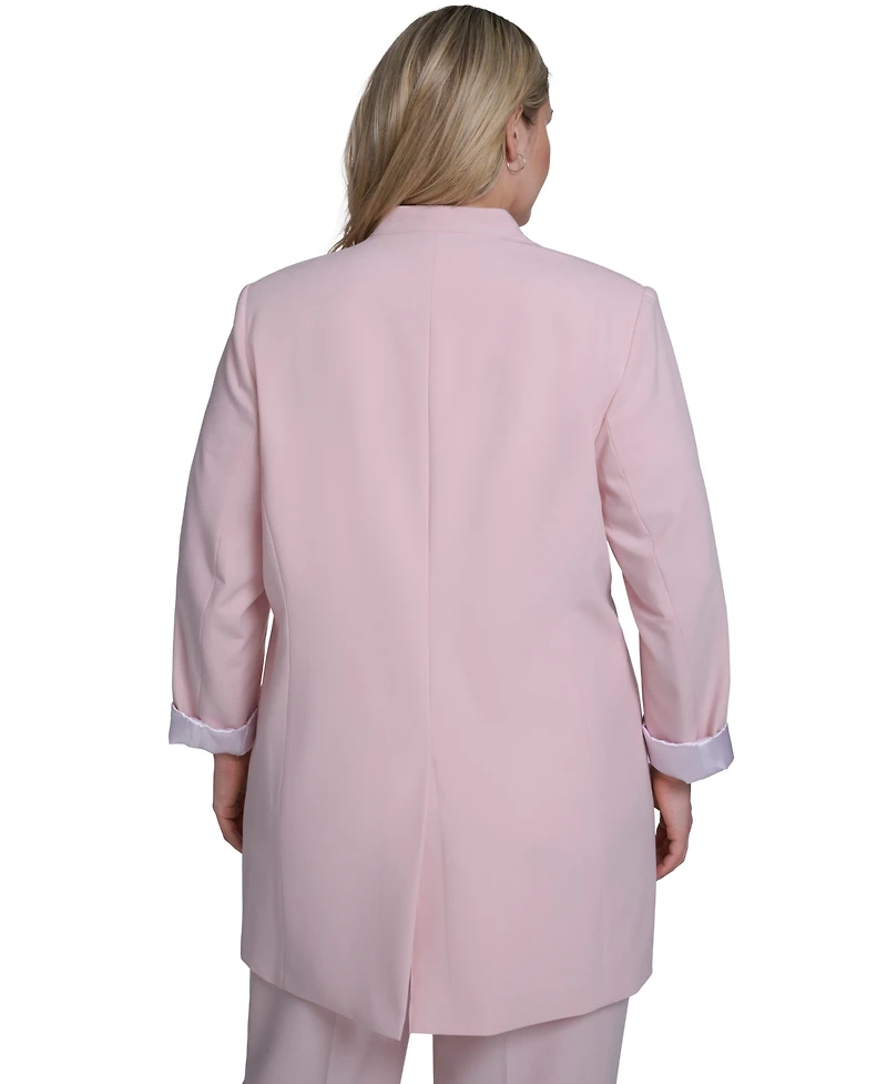 Calvin Klein Plus Open-Front Notch Collar Jacket