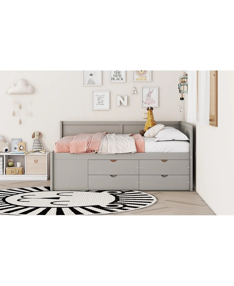Streamdale Furniture Full Daybed with Drawers and Shelves