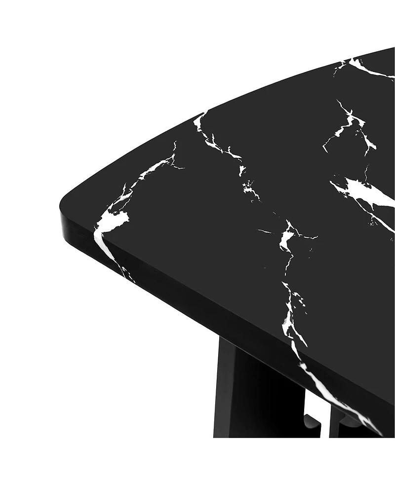 Streamdale Furniture 63" Modern Faux Marble Dining Table