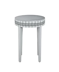 Streamdale Furniture Artisanal Round Mirror Breakfast Table with Diamond-Cut Pedestal