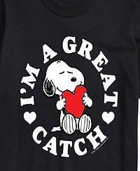 Airwaves Men's Peanuts Snoopy I'M A Great Catch Printed Short-Sleeve Graphic T-Shirt