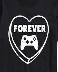Airwaves Men's Forever Heart Video Games Printed Short-Sleeve Graphic T-Shirt