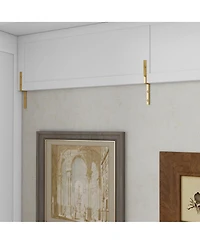 Streamdale Furniture Queen Size Wood Murphy Bed with Wardrobe & Desk