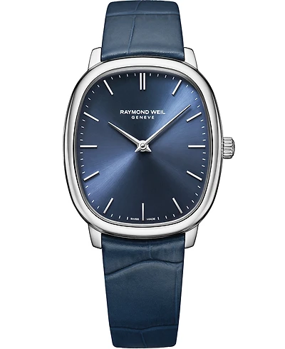 Raymond Weil Men's Toccata Blue Leather Watch, 32x36mm