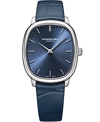Raymond Weil Men's Toccata Blue Leather Watch, 32x36mm