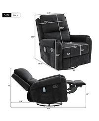 Streamdale Furniture Manual Recliner Massage Chair w/ Side Storage Pocket