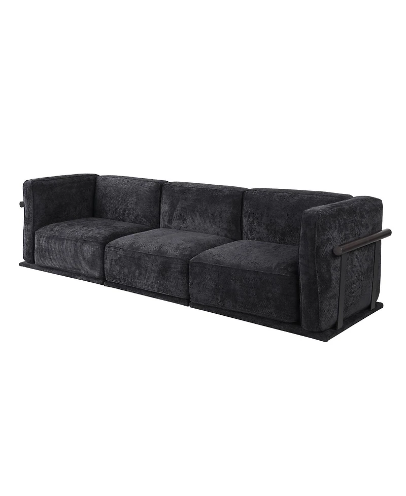 Streamdale Furniture Fashionable modular chenille sofa with iron and wood frame, Black