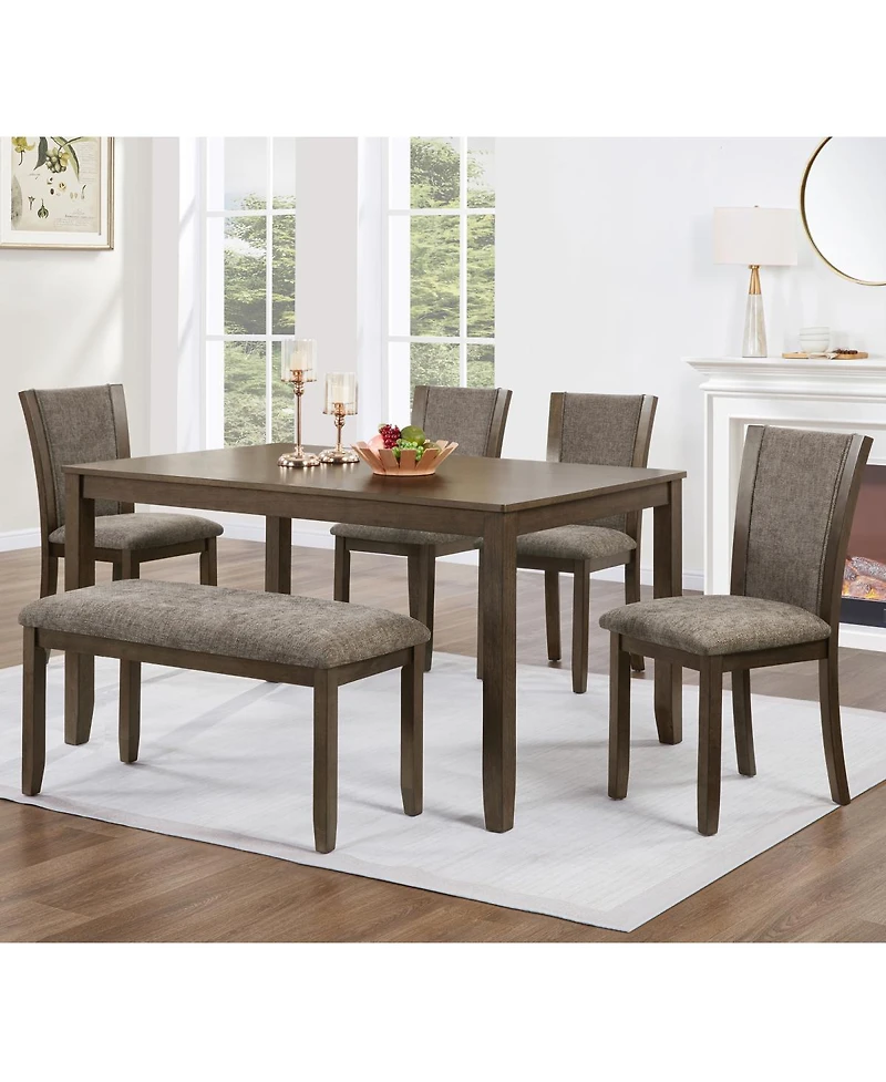 Streamdale Furniture Wooden Dining Chairs Set of 4 with Padded Seat, Upholstered Side Chair