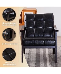 Streamdale Furniture Modern medieval-inspired armchair, antique Black upholstered, solid wood legs