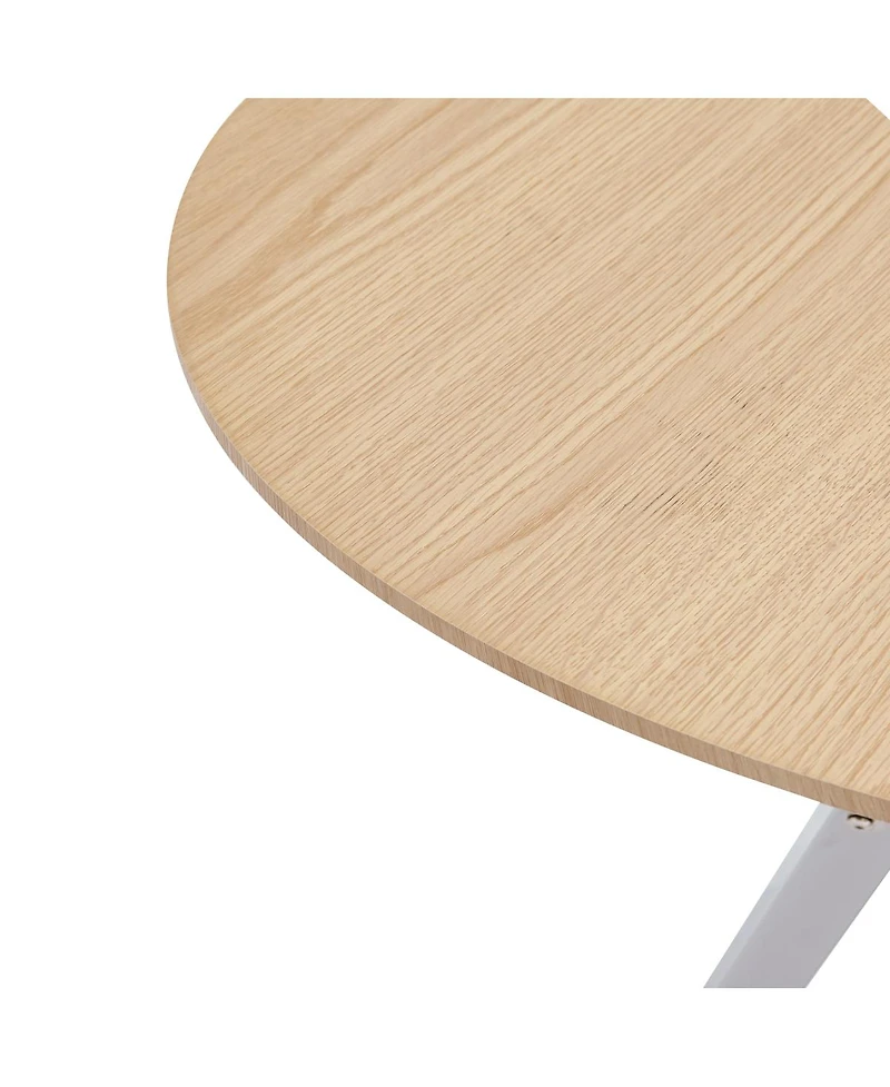 Streamdale Furniture 37" Round Dining Table, Small Kitchen Table w/Silver Metal Legs (2-4 People