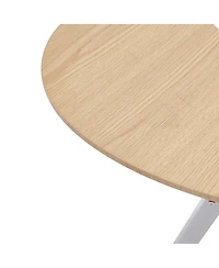 Streamdale Furniture 37" Round Dining Table, Small Kitchen Table w/Silver Metal Legs (2-4 People