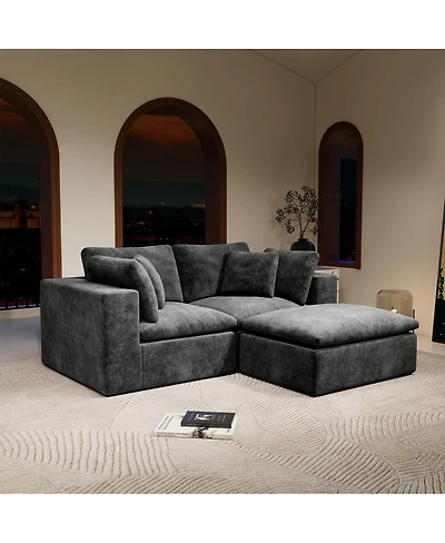 Streamdale Furniture Modular Sectional Sofa, Upholstered Couch, 3PC Free Combination, Gray