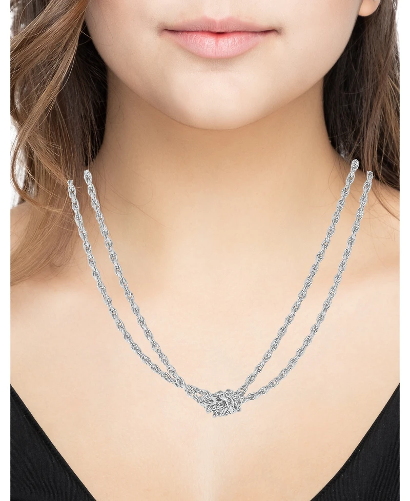And Now This Silver Plated Knotted Chain Necklace