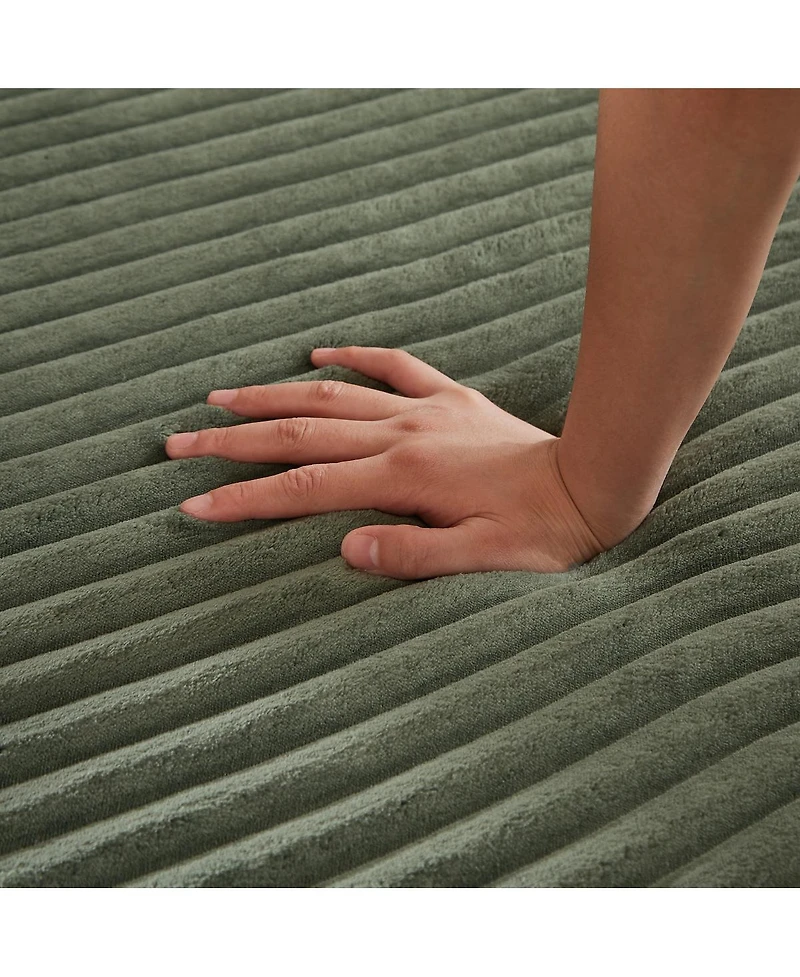 Streamdale Furniture 78.5-Inch Corduroy Semi-Circular 2-in-1 Sofa Bed with Neck Pillow & 5 Throw Pillows