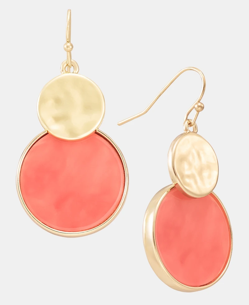Style & Co Disc & Stone Inlay Drop Earrings, Macy's Exclusive