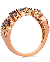 Le Vian Chocolate Diamond (0.60 ct. t.w.) & Vanilla Diamond (0.34 ct. t.w.) Ring in 14k Strawberry Gold