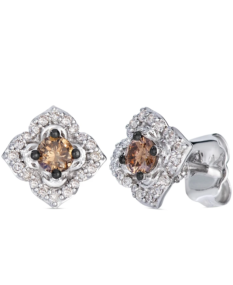 Le Vian Chocolate Diamond (1/4 ct. t.w.) & Nude Diamond (1/4 ct. t.w.) Earrings in 14k Vanilla Gold