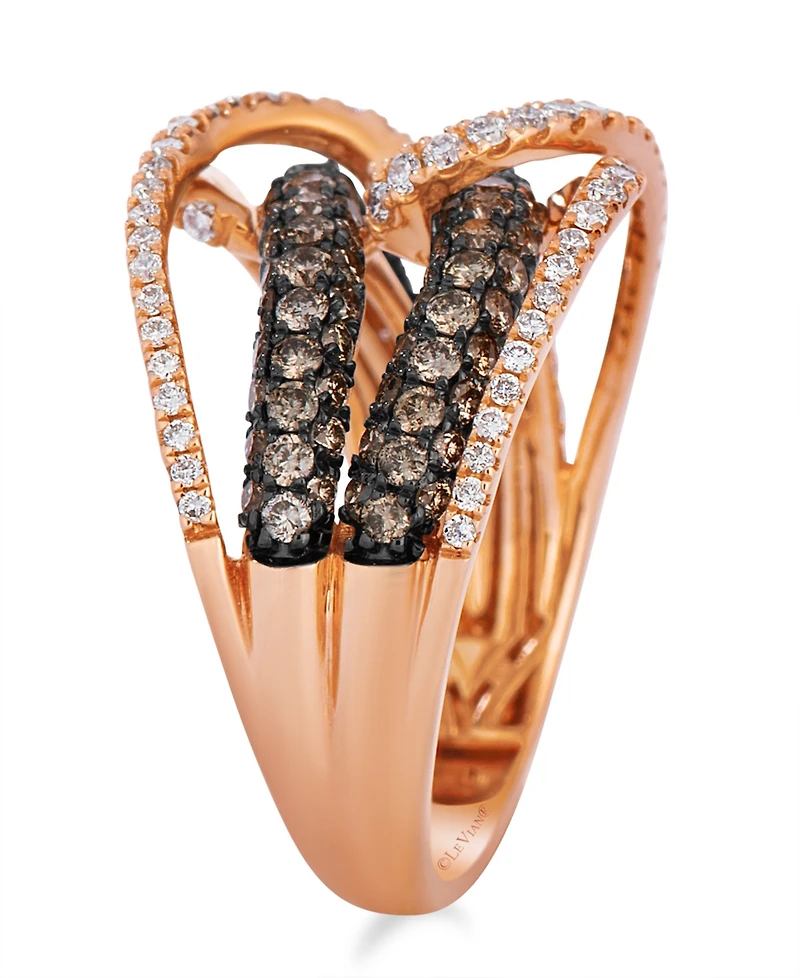 Le Vian Chocolate Diamond (1.28 ct. t.w.) & Vanilla Diamond (0.41 ct. t.w.) Ring in 14k Strawberry Gold
